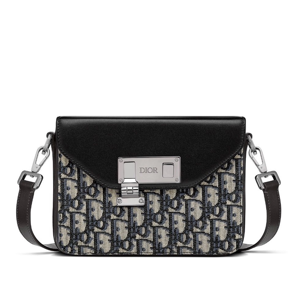 Brand New Dior Messenger Pouch Beige And Black Dior Oblique Jacquard
